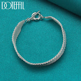 925 Silver Watchband Mesh Chain Bracelet For Women Man