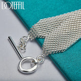 925 Silver Mesh Chain Bracelet Wedding Engagement Jewelry