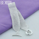 925 Silver Watchband Mesh Chain Bracelet Wedding Jewelry