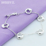 925 Silver Water Drop Chain Bracelet Women Charm Wedding Jewelry