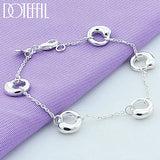 925 Silver Water Drop Chain Bracelet Women Charm Wedding Jewelry