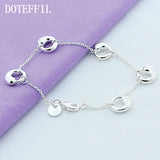 925 Silver Water Drop Chain Bracelet Women Charm Wedding Jewelry