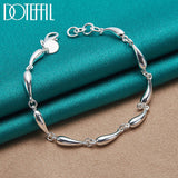 925 Silver Water Drop Chain Bracelet Women Wedding Engagement Charm Jewelry