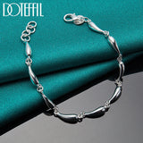 925 Silver Water Drop Chain Bracelet for Women Wedding Engagement Charm Jewelry