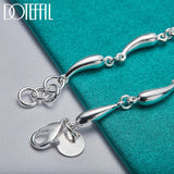 925 Silver Water Drop Chain Bracelet Women Wedding Engagement Charm Jewelry