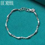 925 Silver Water Drop Chain Bracelet for Women Wedding Engagement Charm Jewelry