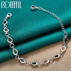 925 Silver Water Drop Zircon Bracelet For Women Wedding Jewelry