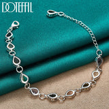 925 Silver Water Drop Zircon Bracelet For Women Wedding Jewelry