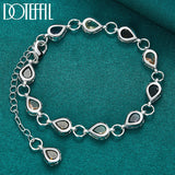 925 Silver Water Drop Zircon Bracelet For Women Wedding Jewelry