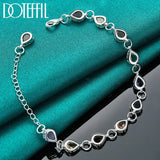 925 Silver Water Drop Zircon Bracelet For Women Wedding Jewelry