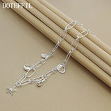 925 Silver Water Drop Heart Star Bean Pendant Necklace Women