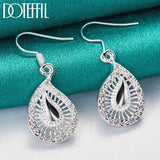 925 Silver Water Droplets Drop Earring Wedding Jewelry
