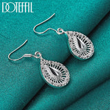 925 Silver Water Droplets Drop Earring Wedding Jewelry