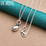 925 Silver Water Droplets Pendant Necklace 22 Inch Chain Wedding Jewelry