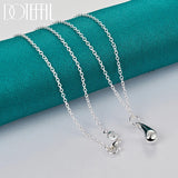 925 Silver Water Droplets Pendant Necklace 22 Inch Chain Wedding Jewelry