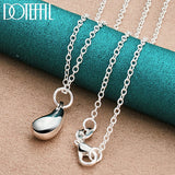 925 Silver Water Droplets Pendant Necklace 22 Inch Chain Wedding Jewelry