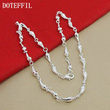 925 Silver Water Droplets 18" Necklace Wedding Jewelry
