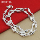 925 Silver Water Droplets 18" Necklace Wedding Jewelry