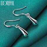 925 Silver Water Droplets Drop Earrings Wedding Engagement Party Jewelry