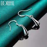 925 Silver Water Droplets Drop Earrings Wedding Engagement Party Jewelry