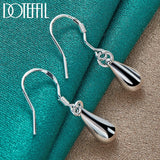925 Silver Water Droplets Drop Earrings Wedding Engagement Party Jewelry