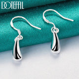 925 Silver Water Droplets Drop Earrings Wedding Engagement Party Jewelry