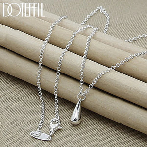 925 Silver Raindrops Pendant Necklace 18 Inch Chain