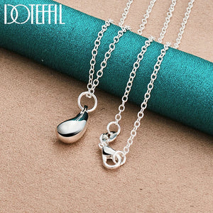 925 Silver Raindrops Pendant Necklace 18 Inch Chain