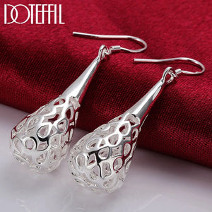 925 Silver Waterdrop Earrings Wedding Party Jewelry