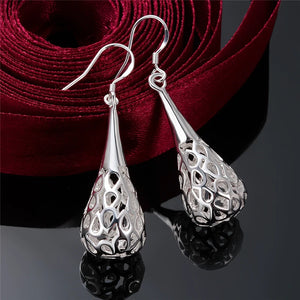 925 Silver Waterdrop Earrings Wedding Party Jewelry