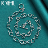 925 Silver Wave Chain OT Button Necklace Charm Wedding Jewelry