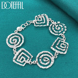 925 Silver Wave Bracelet Chain Wedding Jewelry