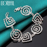 925 Sterling Silver Wave Whorl Bracelet Chain For Women