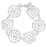 925 Sterling Silver Wave Whorl Bracelet Chain For Women