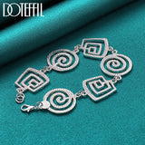 925 Sterling Silver Wave Whorl Bracelet Chain For Women