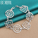 925 Silver Wave Bracelet Chain Wedding Jewelry