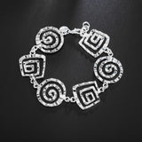 925 Silver Wave Whorl Bracelet Women Wedding Engagement