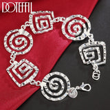 925 Silver Wave Whorl Bracelet Women Wedding Engagement