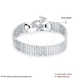 925 Sterling Silver Weave Bracelet Chain For Women Wedding