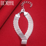 925 Sterling Silver Weave Bracelet Chain For Women Wedding