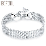 925 Sterling Silver Weave Bracelet Chain For Women Wedding