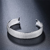 925 Silver Web Bangle Bracelet Wedding Engagement Jewelry