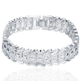 925 Silver Wide Wristband Bracelet Chain Wedding Jewelry