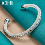 925 Silver Woven Mesh Bangle Wedding Charm Jewelry