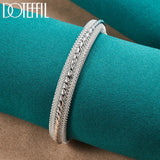 925 Silver Woven Mesh Bangle Bracelet Wedding Charm Jewelry