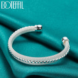 925 Silver Woven Mesh Bangle Bracelet Wedding Charm Jewelry