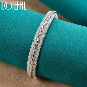 925 Silver Mesh Bangle Bracelet Wedding Charm Party Jewelry