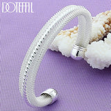 925 Silver Mesh Bangle Bracelet Wedding Charm Party Jewelry