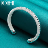 925 Silver Woven Mesh Bangle Wedding Charm Jewelry