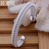 925 Silver Woven Mesh Bangle Wedding Charm Jewelry